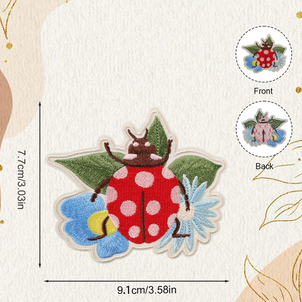 여름용 무당벌레 꽃 자수 패치 1개, 벌레 모티브로 디 - Embroidery Lady Bug 리뷰 및 가격