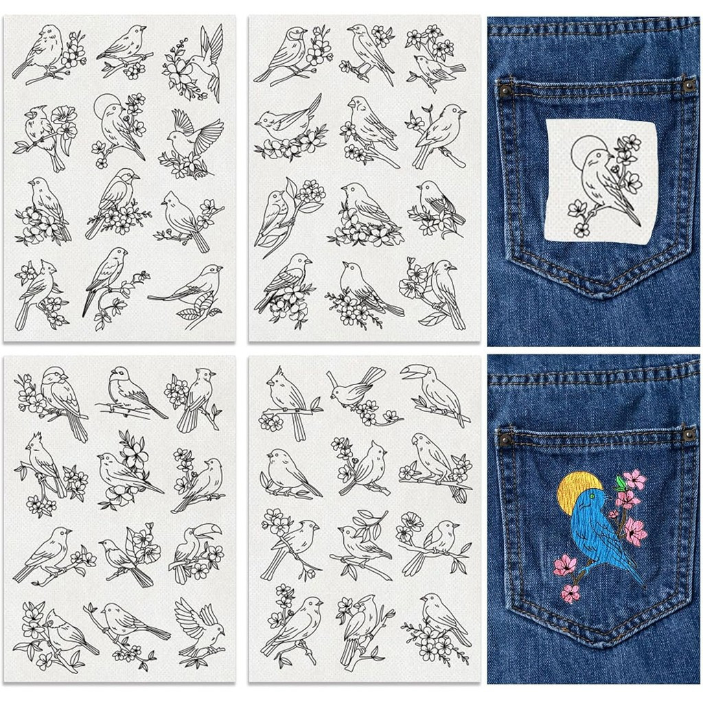 4장 48개 수용성 자수 패턴 손바느질 안정제 자수 스 - Embroidery Meaning 리뷰 및 가격