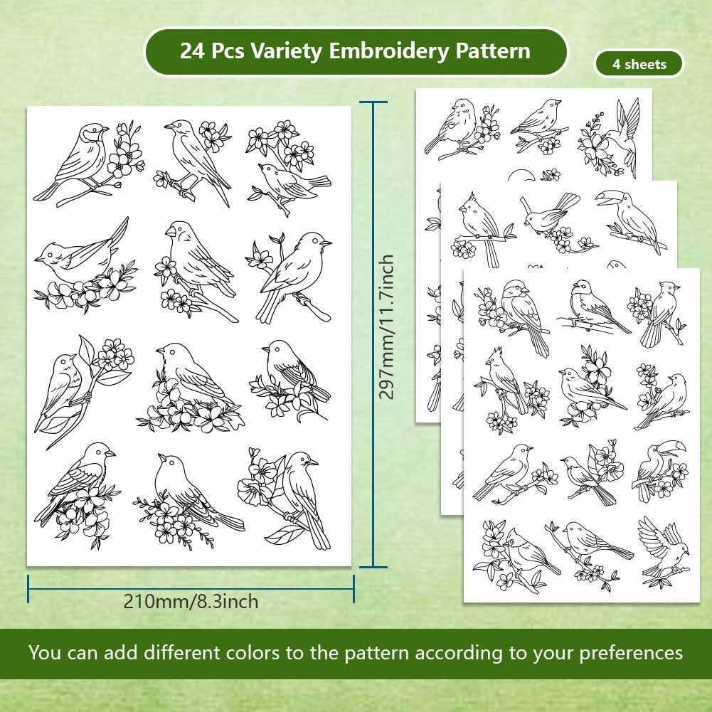 4장 48개 수용성 자수 패턴 손바느질 안정제 자수 스 - Embroidery Meaning 리뷰 및 가격
