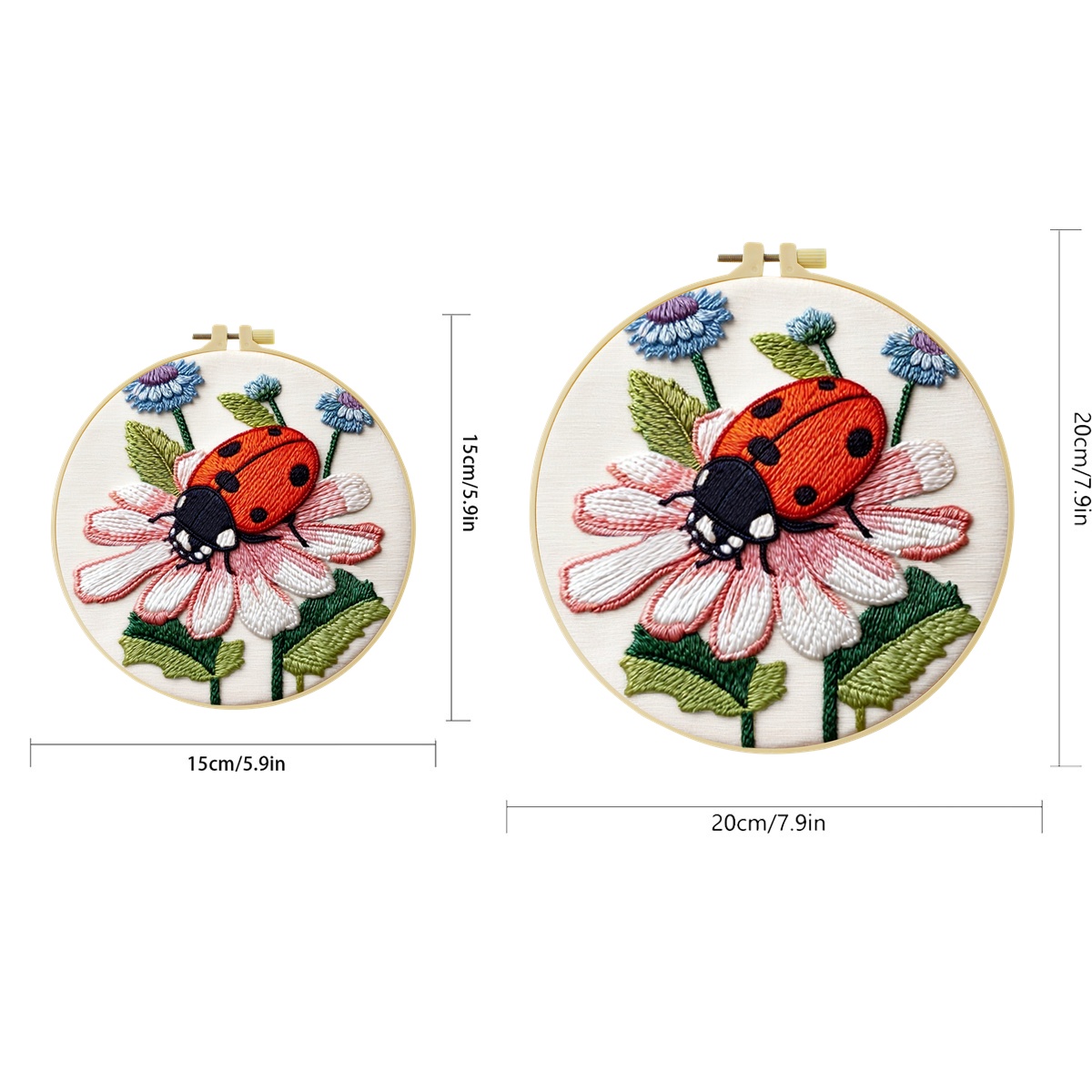 데이지 꽃무늬 무늬의 무당벌레 자수 키트 1세트, 초보 - Embroidery Lady Bug 리뷰 및 가격