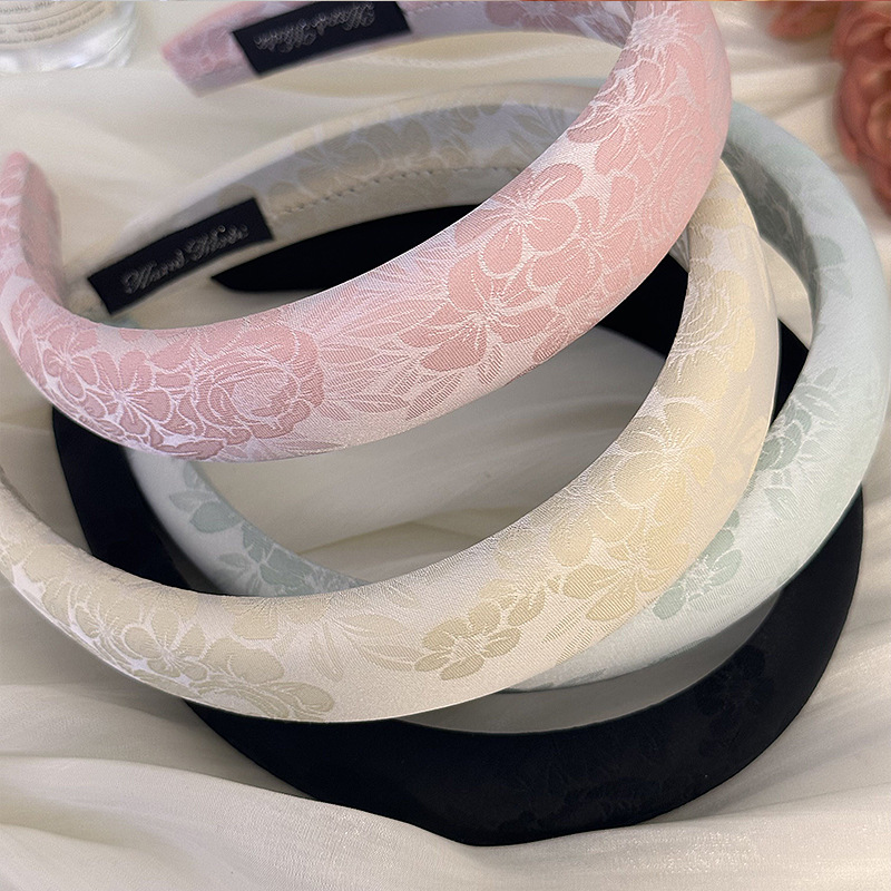 여성용 자수 장미 꽃 스폰지 머리띠, 우아한 프린트 머 - Embroidery Rose 리뷰 및 가격